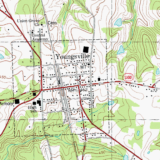 Topographic Map of Youngsville Police Department, NC