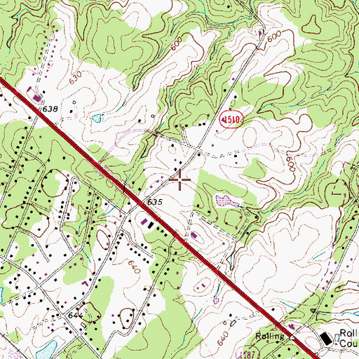 Topographic Map of North Carolina State Highway Patrol Troop H District 3, NC