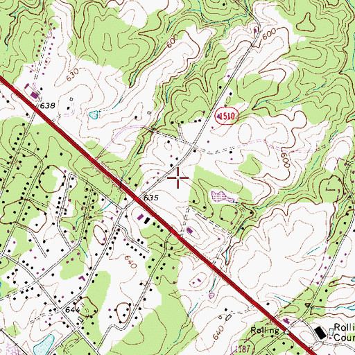 Topographic Map of North Carolina State Highway Patrol Troop H Headquarters, NC