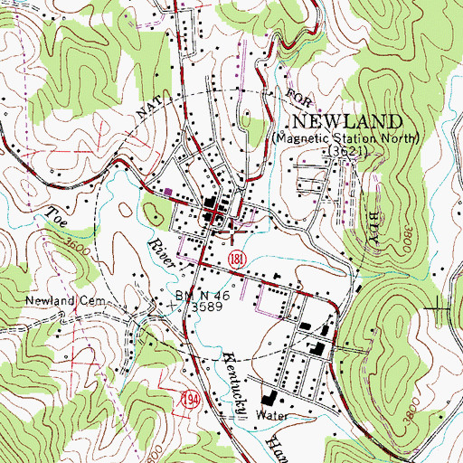 Topographic Map of Avery County Sheriff's Office, NC
