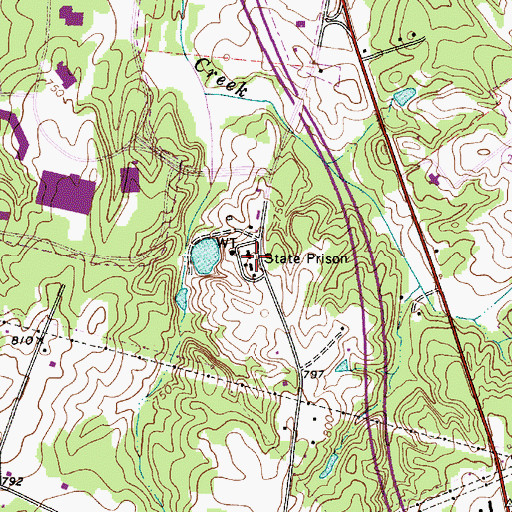Topographic Map of North Carolina State Highway Patrol Troop H District 5, NC