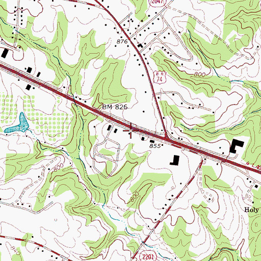Topographic Map of North Carolina State Highway Patrol Troop H District 4, NC