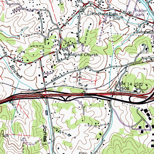 Topographic Map of North Carolina State Highway Patrol Troop G District 5, NC
