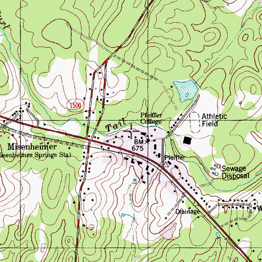 Topographic Map of Misenheimer Police Department, NC