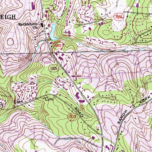 Topographic Map of Raleigh Police Department North District, NC