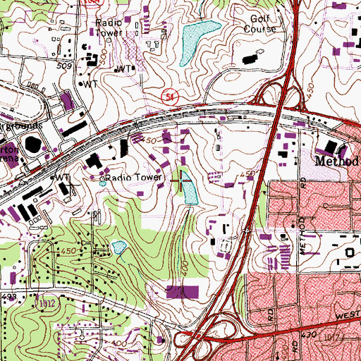 Topographic Map of Raleigh Police Department Southwest Division, NC