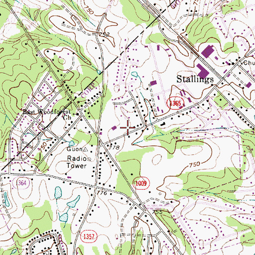 Topographic Map of Stallings Police Department, NC