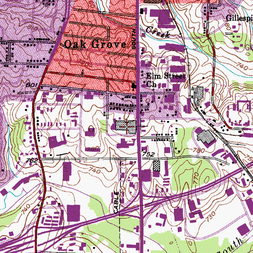 Topographic Map of Greensboro Police Department - Division 2, NC
