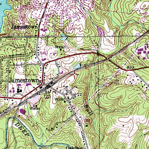 Topographic Map of Guilford County Sheriff's Office - District 3, NC