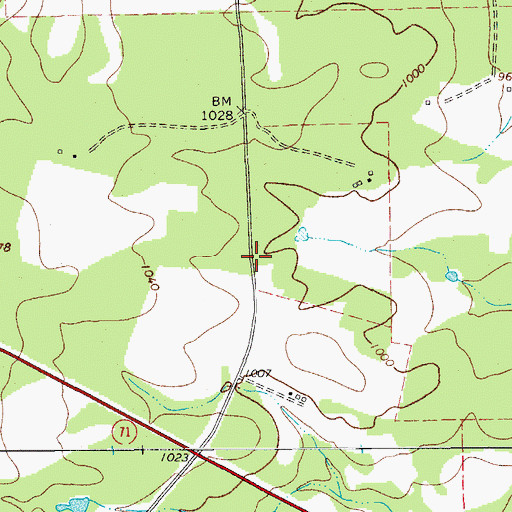 Topographic Map of Guenter Cemetery, TX