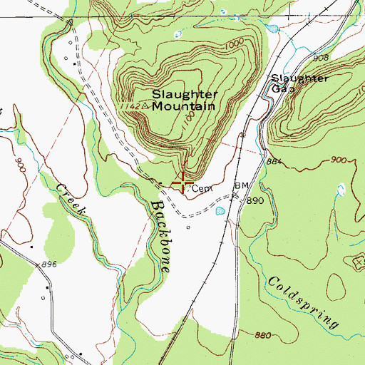Topographic Map of Slaughter Ranch Cemetery, TX