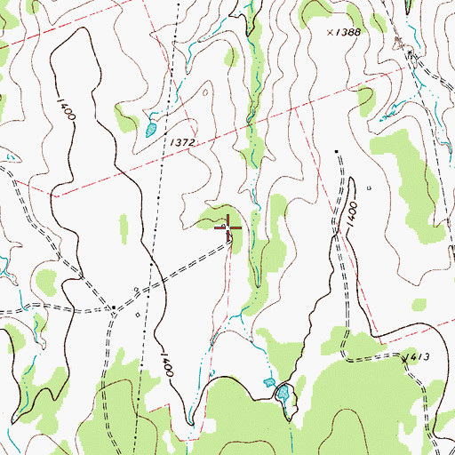 Topographic Map of Warner Cemetery, TX
