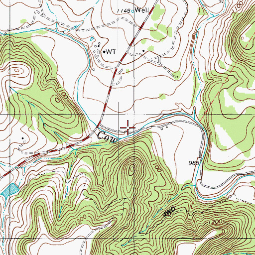 Topographic Map of Heine Cemetery, TX