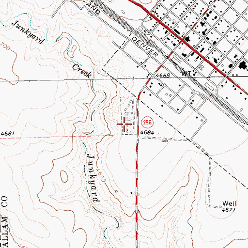 Topographic Map of Texline Cemetery, TX