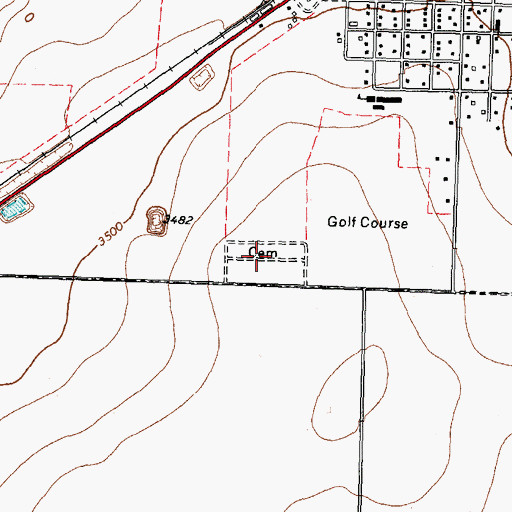 Topographic Map of Texhoma Cemetery, TX