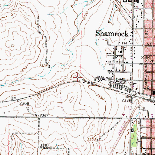 Topographic Map of Bowers Cemetery, TX