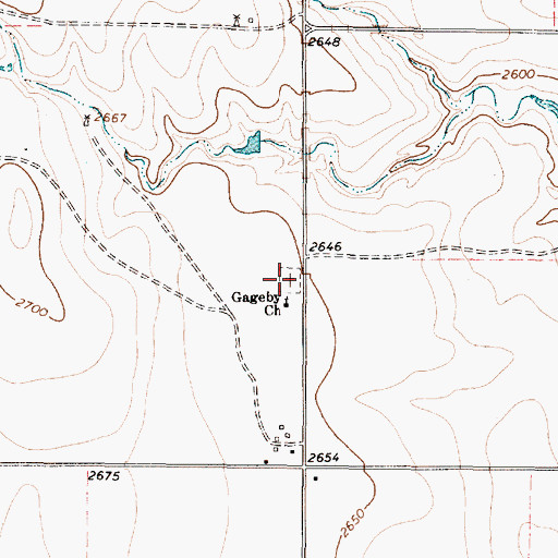 Topographic Map of Gageby Cemetery, TX