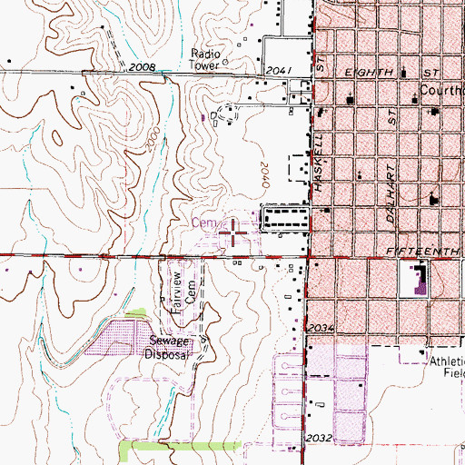 Topographic Map of North Fairview Cemetery, TX