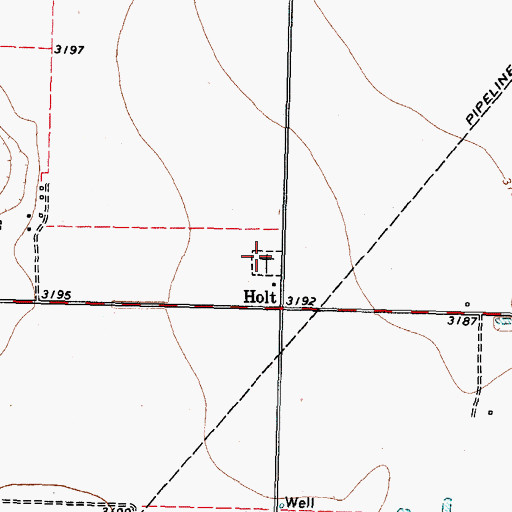 Topographic Map of Holt Cemetery, TX