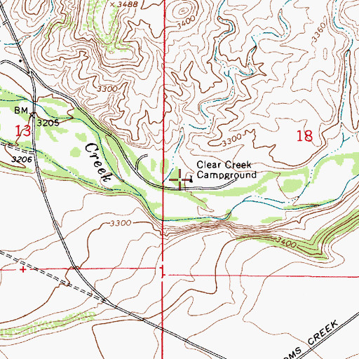 Topographic Map of Clear Creek Campground, AZ