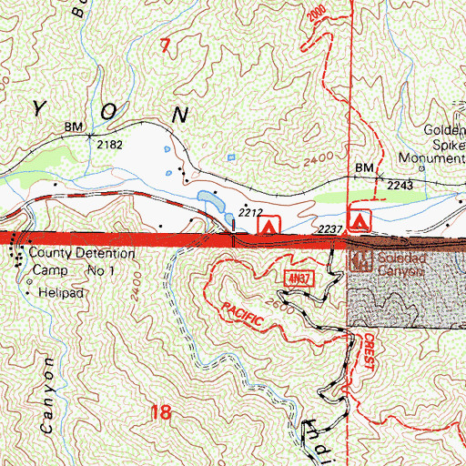 Topographic Map of Little Arrka Campground, CA