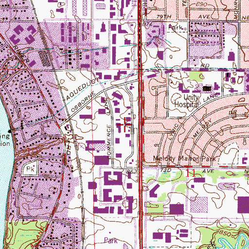 Topographic Map of Fridley Post Office, MN