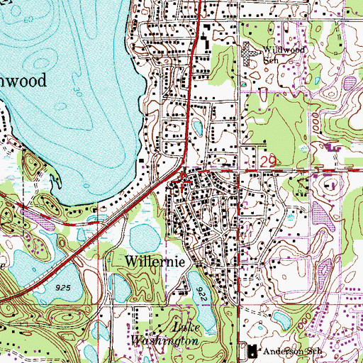 Topographic Map of Willernie Post Office, MN