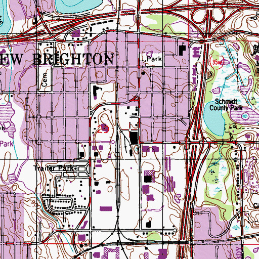 Topographic Map of New Brighton Post Office, MN