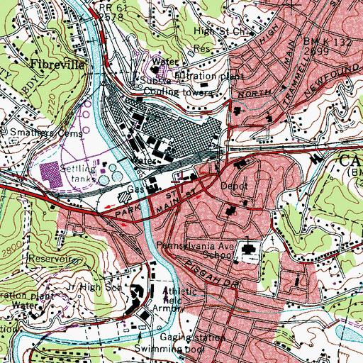 Topographic Map of Canton Police Department, NC