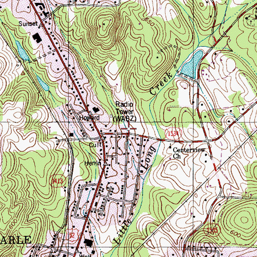 Topographic Map of Albermarle Police North Community Office, NC