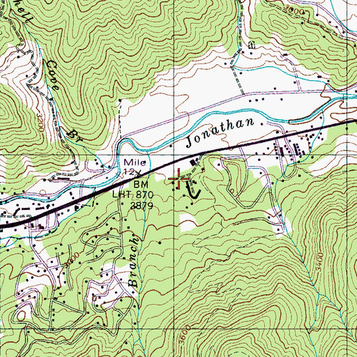 Topographic Map of Maggie Valley Police Department, NC