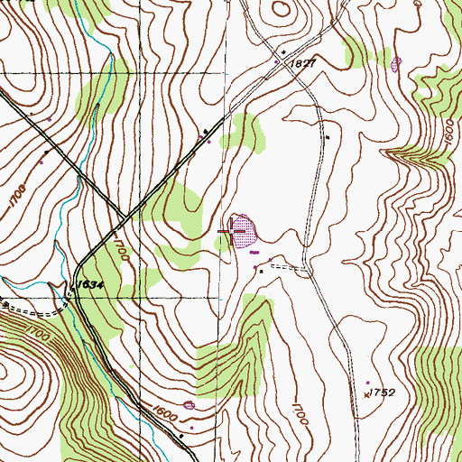 Topographic Map of Bacon Family Burial Ground Cemetery, PA