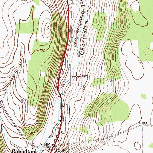 Topographic Map of Buckus Family / Round Top Cemetery, PA