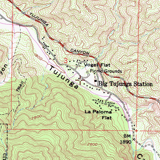 Topographic Map of Alder Glen Picnic Area, CA
