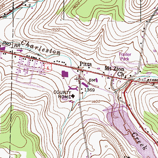 Topographic Map of Austin Farm / Old Charleston Cemetery, PA