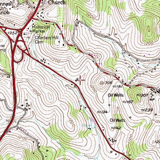 Topographic Map of North Strabane Township Police Department, PA
