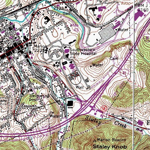 Topographic Map of Marion Correctional Treatment Center, VA