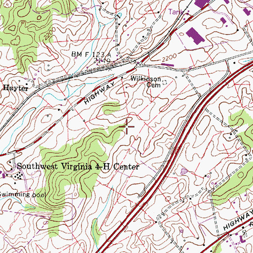 Topographic Map of Southwest Virginia Regional Jail Authority - Abingdon Facility, VA