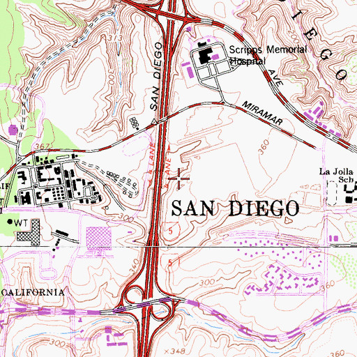 Topographic Map of Sulpizio Cardiocascular Center, CA