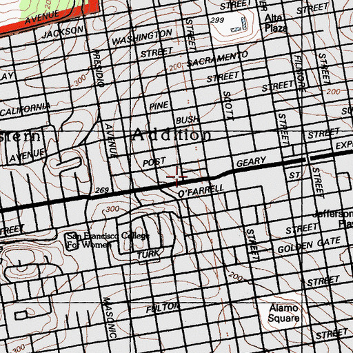 Topographic Map of Kaiser Permanente San Francisco Medical Center, CA