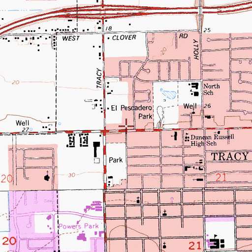 Topographic Map of California Highway Patrol Valley Division - Tracy, CA