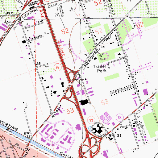 Topographic Map of California Highway Patrol Valley Division - Stockton, CA