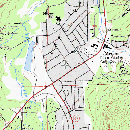 Topographic Map of California Highway Patrol Valley Division - South Lake Tahoe, CA