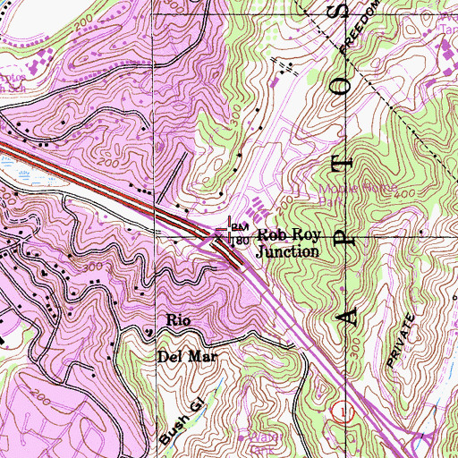 Topographic Map of California Highway Patrol Coastal Division - Santa Cruz, CA