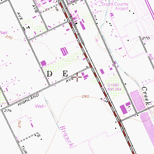 Topographic Map of Santa Clara County Sheriff's Office South County Substation, CA