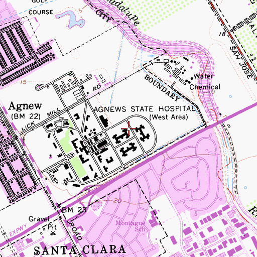 Topographic Map of Santa Clara Police Department Substation, CA