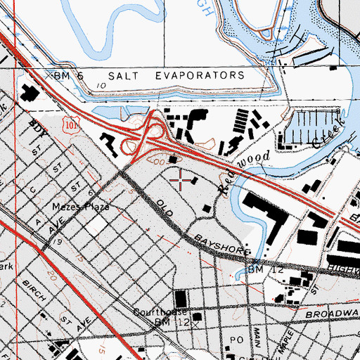 Topographic Map of California Highway Patrol - Redwood City, CA