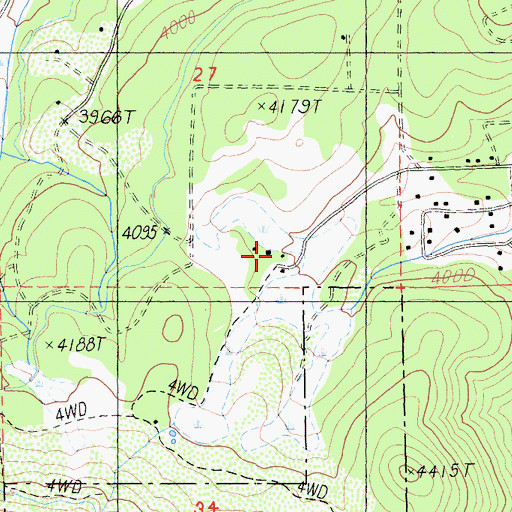 Topographic Map of Luginbolhl Lodge, CA