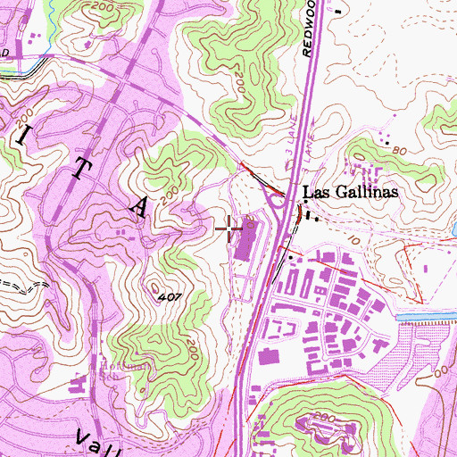 Topographic Map of Marin County Sheriff's Office, CA