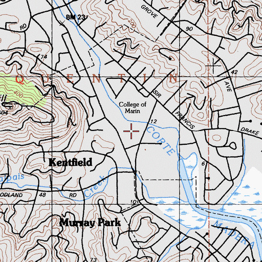 Topographic Map of Marin County Sheriff's Office Kentfield Substation, CA